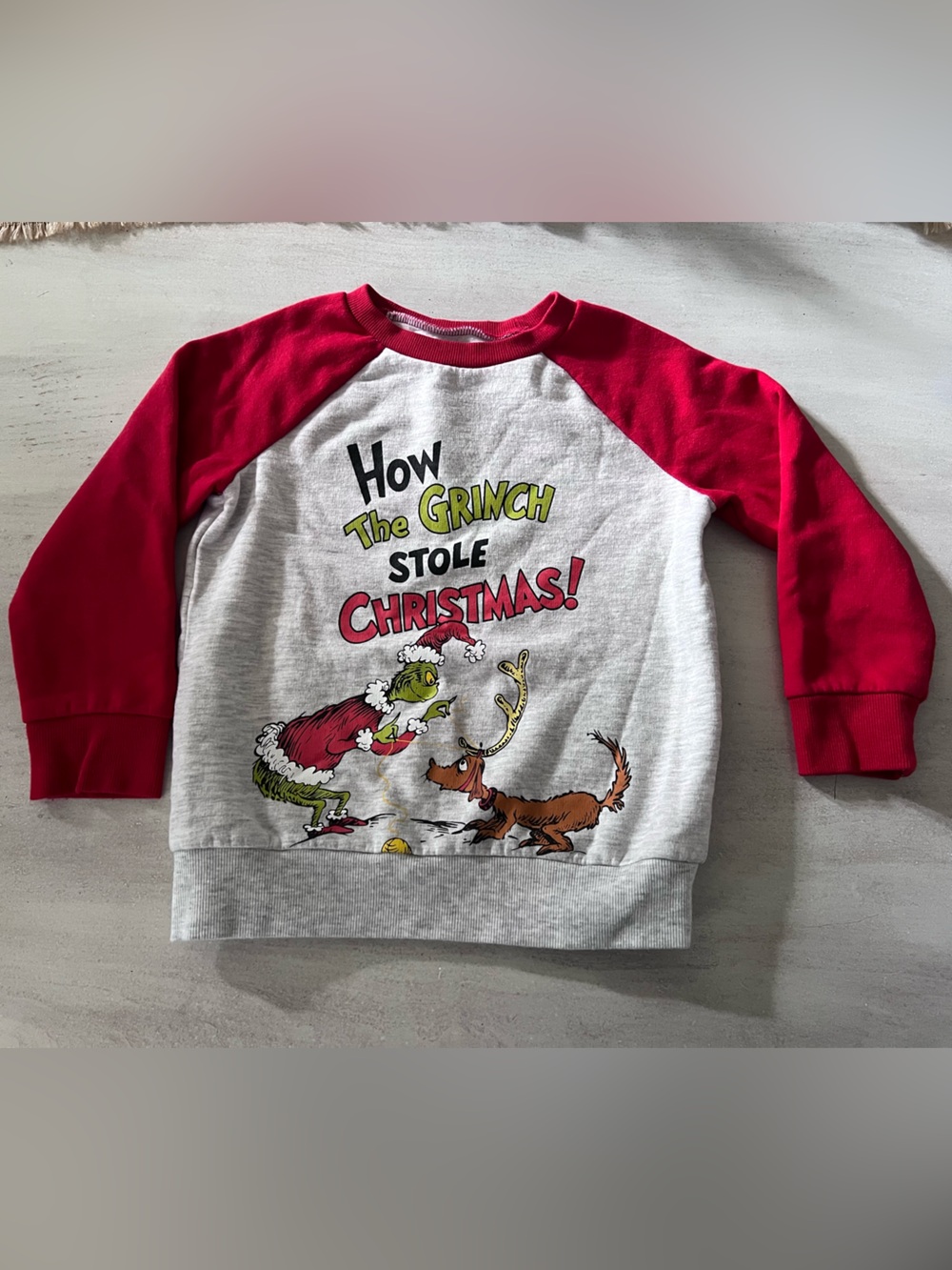 The Grinch 'How The Grinch Stole Christmas' Red & gray Kids Sweatshirt